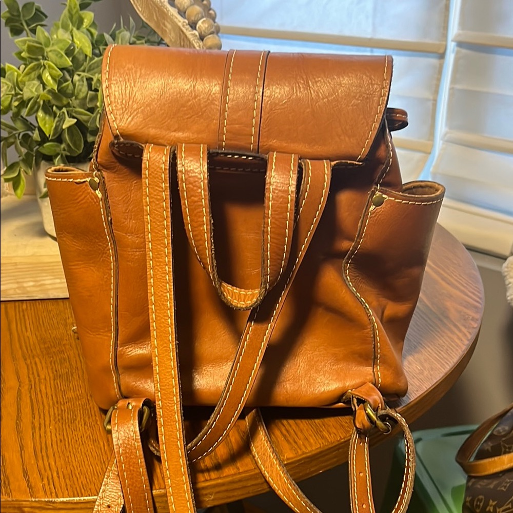 Brown Leather Backpack - image 5